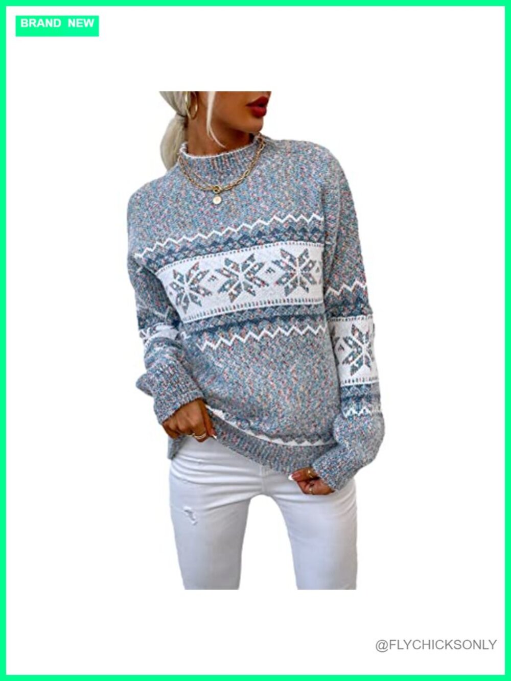 Womens Leopard Print Knitted Pullover Sweater Long Sleeve Crew Neck Loose Fit